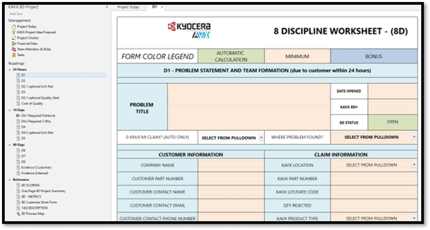 8D Worksheet
